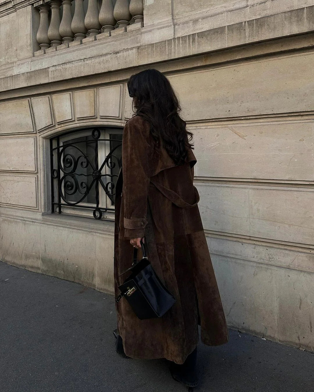 Suede Trench Coat Mocha