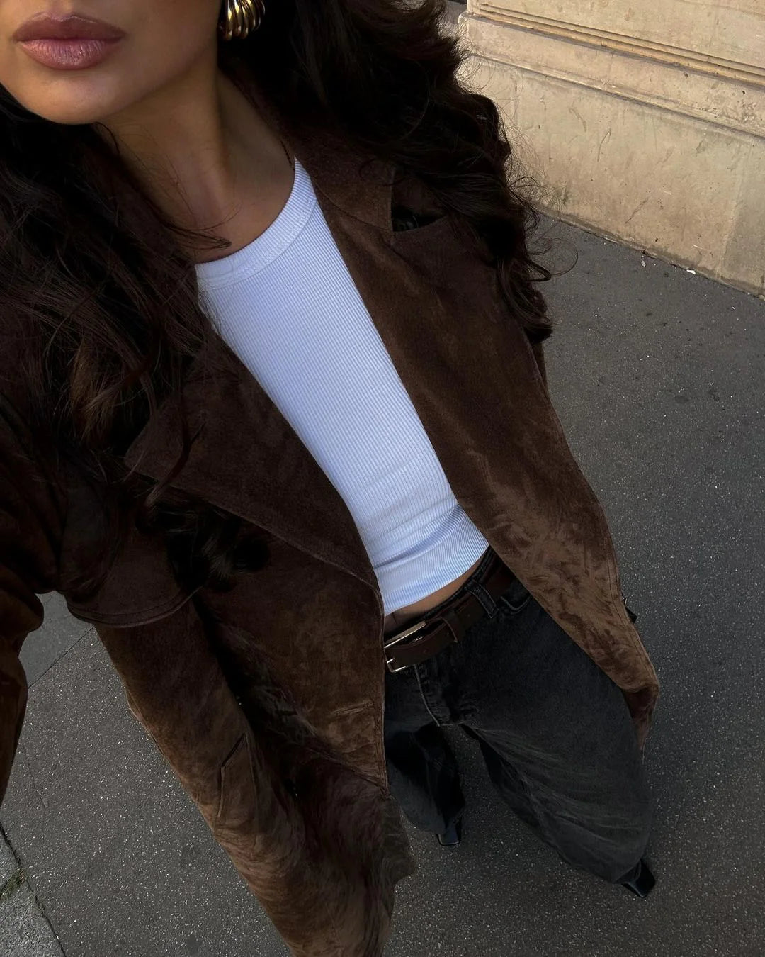 Suede Trench Coat Mocha